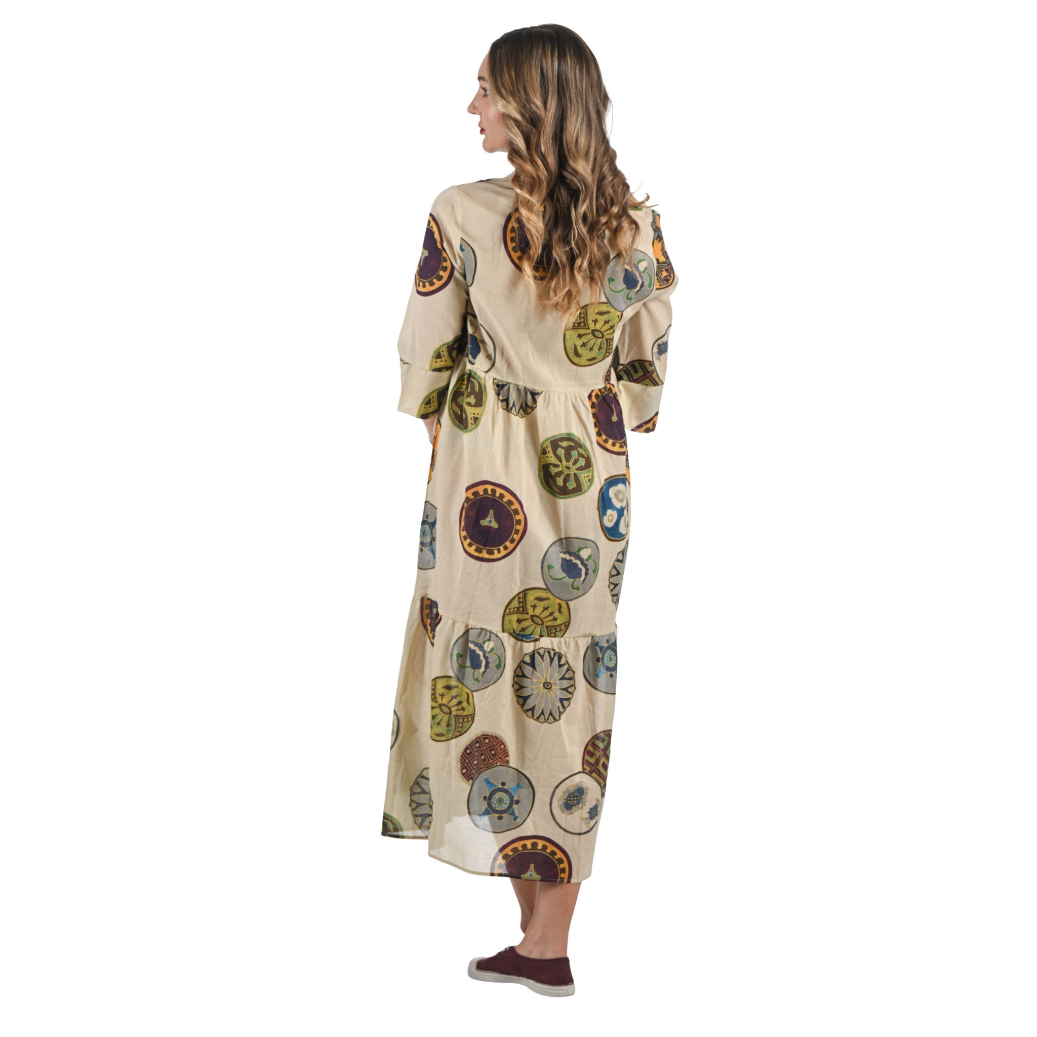 Multi circle tiered maxi dress