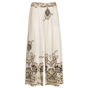 Floral folk print border print pant