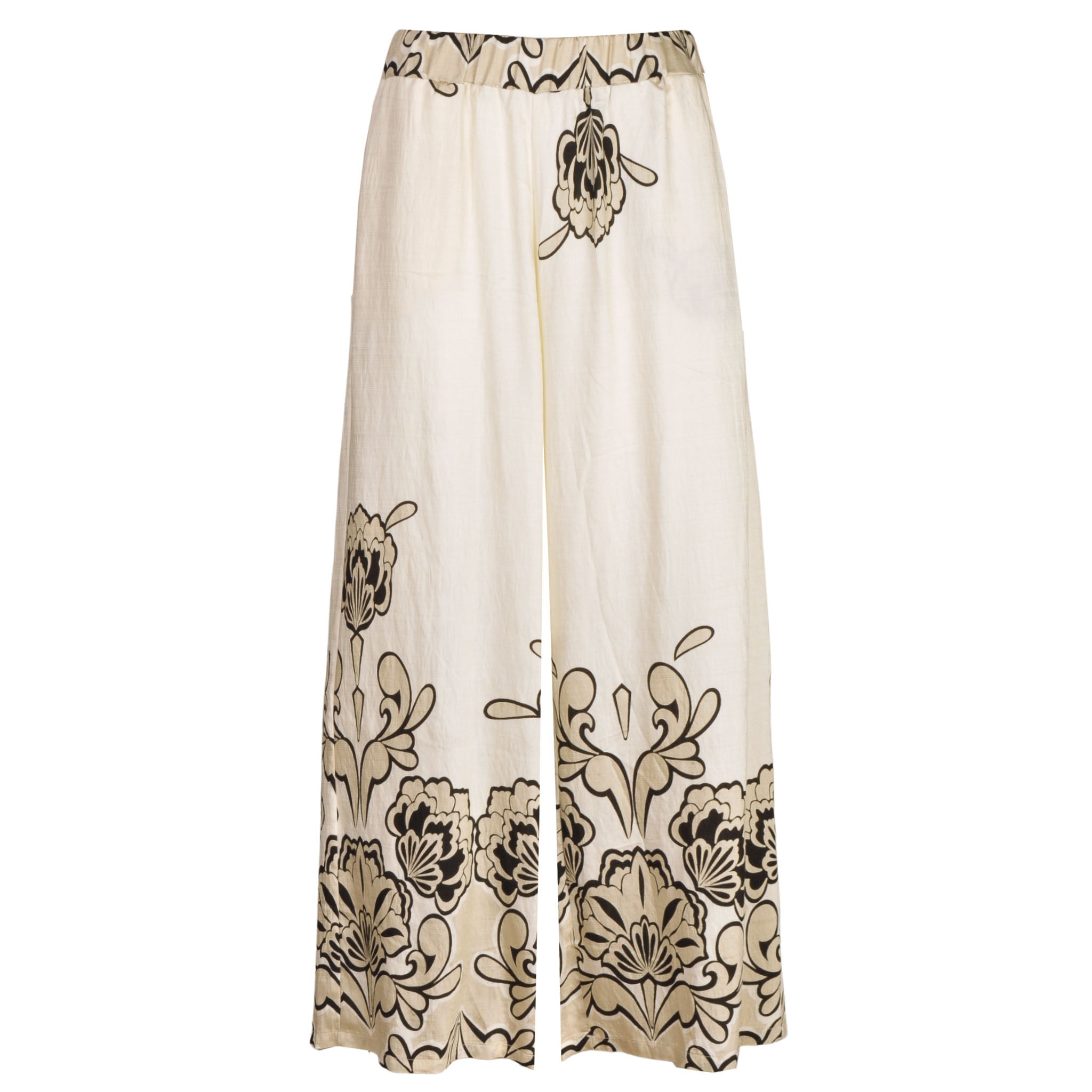 Floral folk print border print pant
