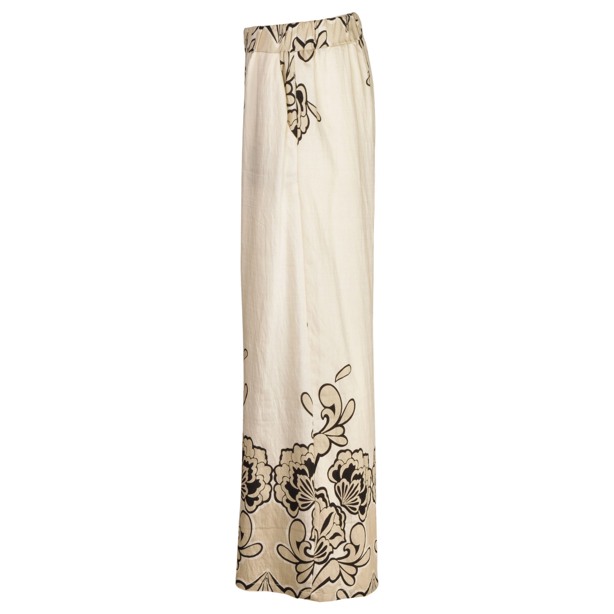 Floral folk print border print pant