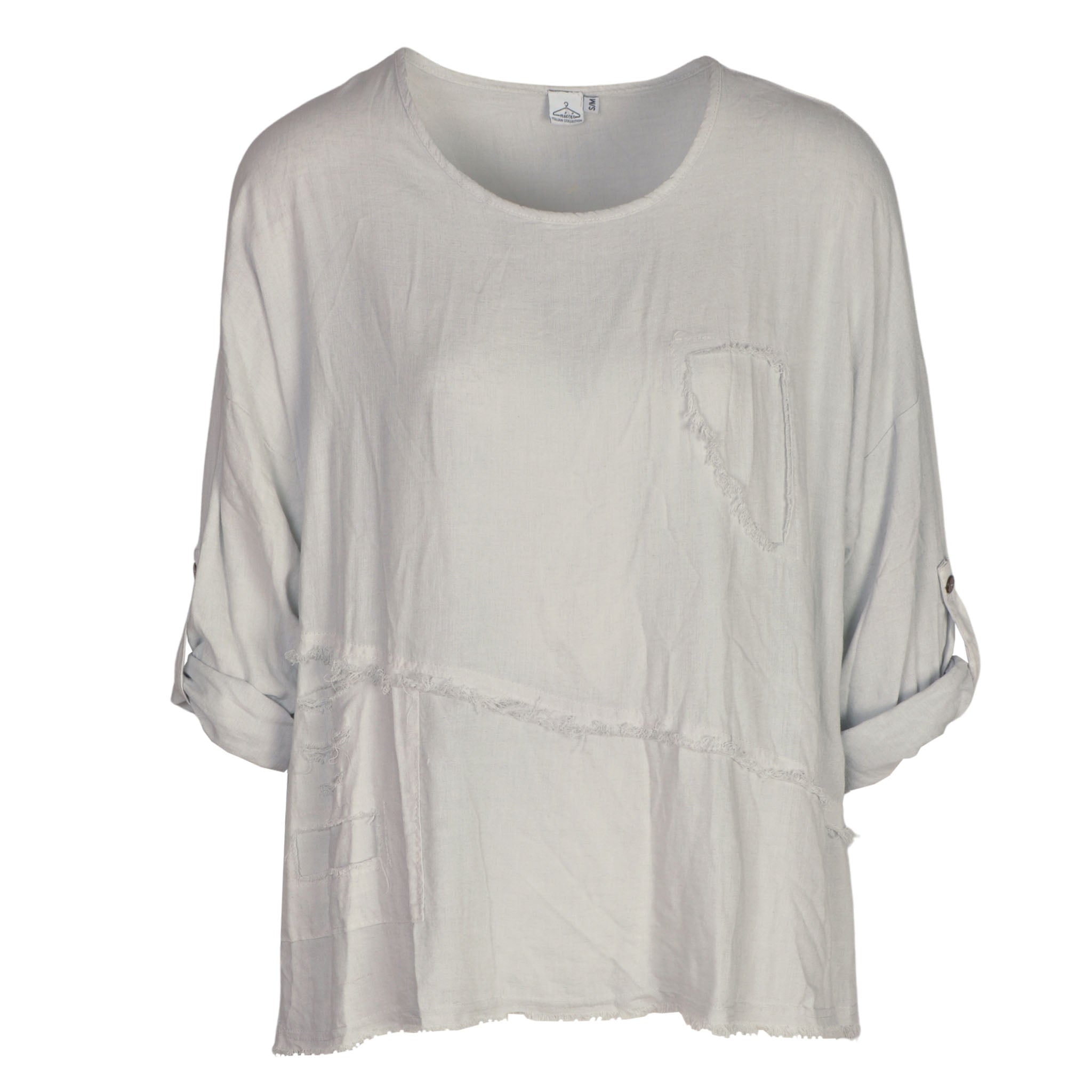 Raw edge oversized top