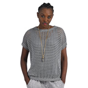 Overdyed holey boxy knit
