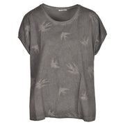 Overdyed 2 textured swallow embroidered top