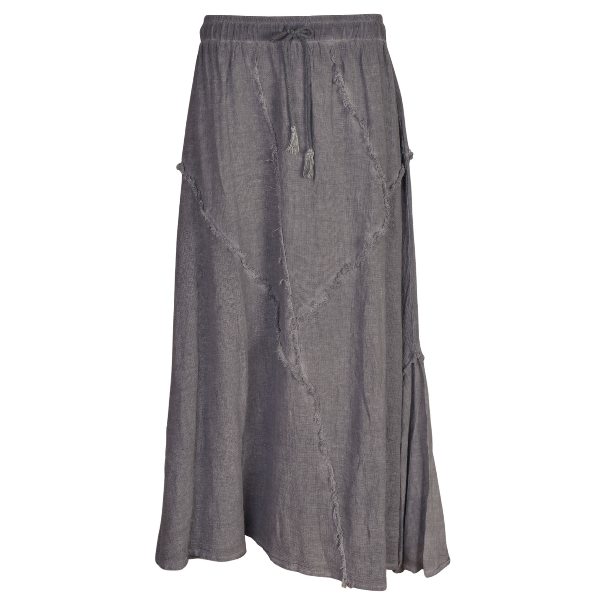 Overdyed raw edge patch skirt