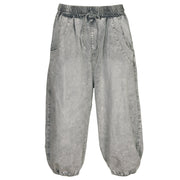 Balloon panel washed denim jogger