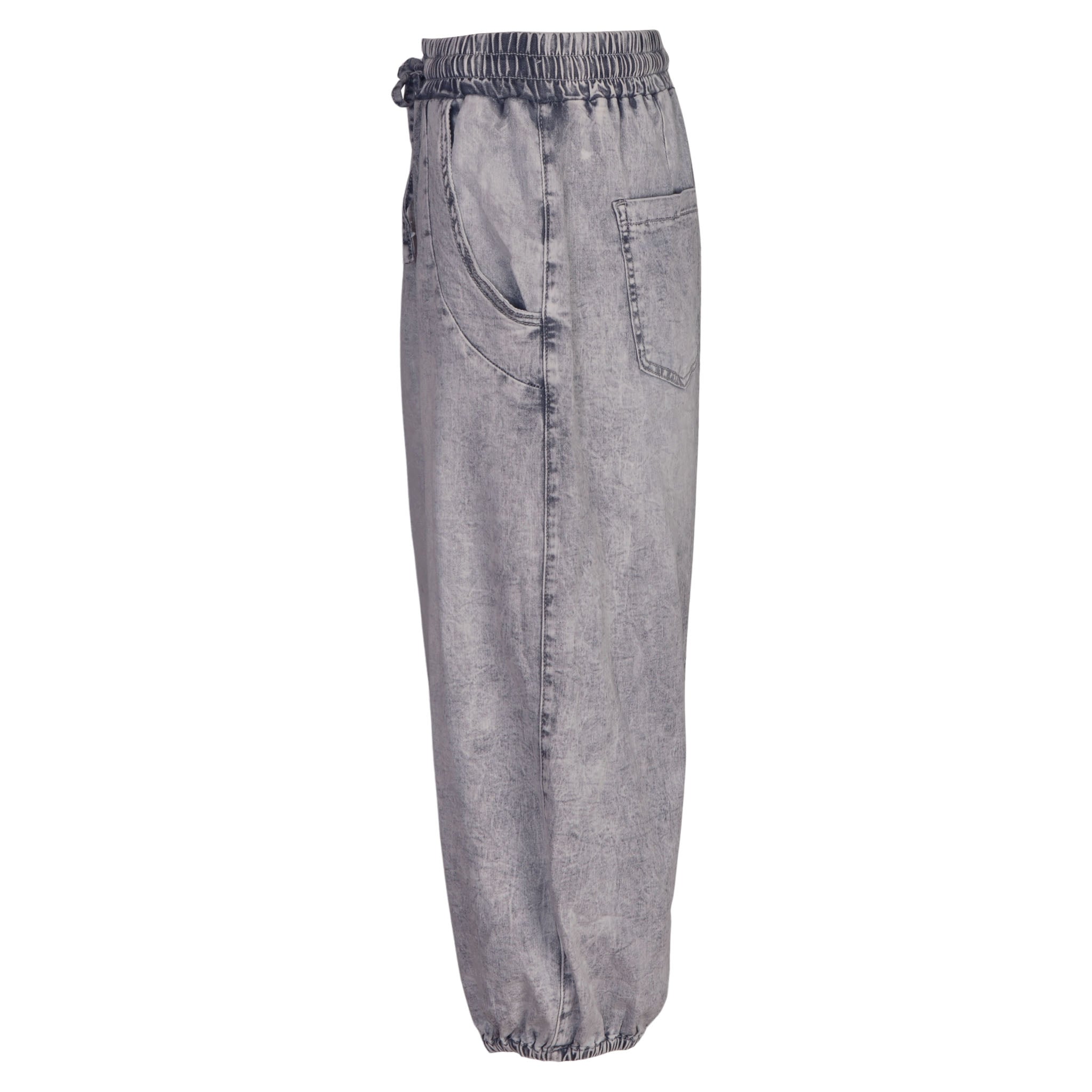 Balloon panel washed denim jogger