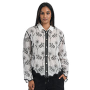 Embroidered flower shirt