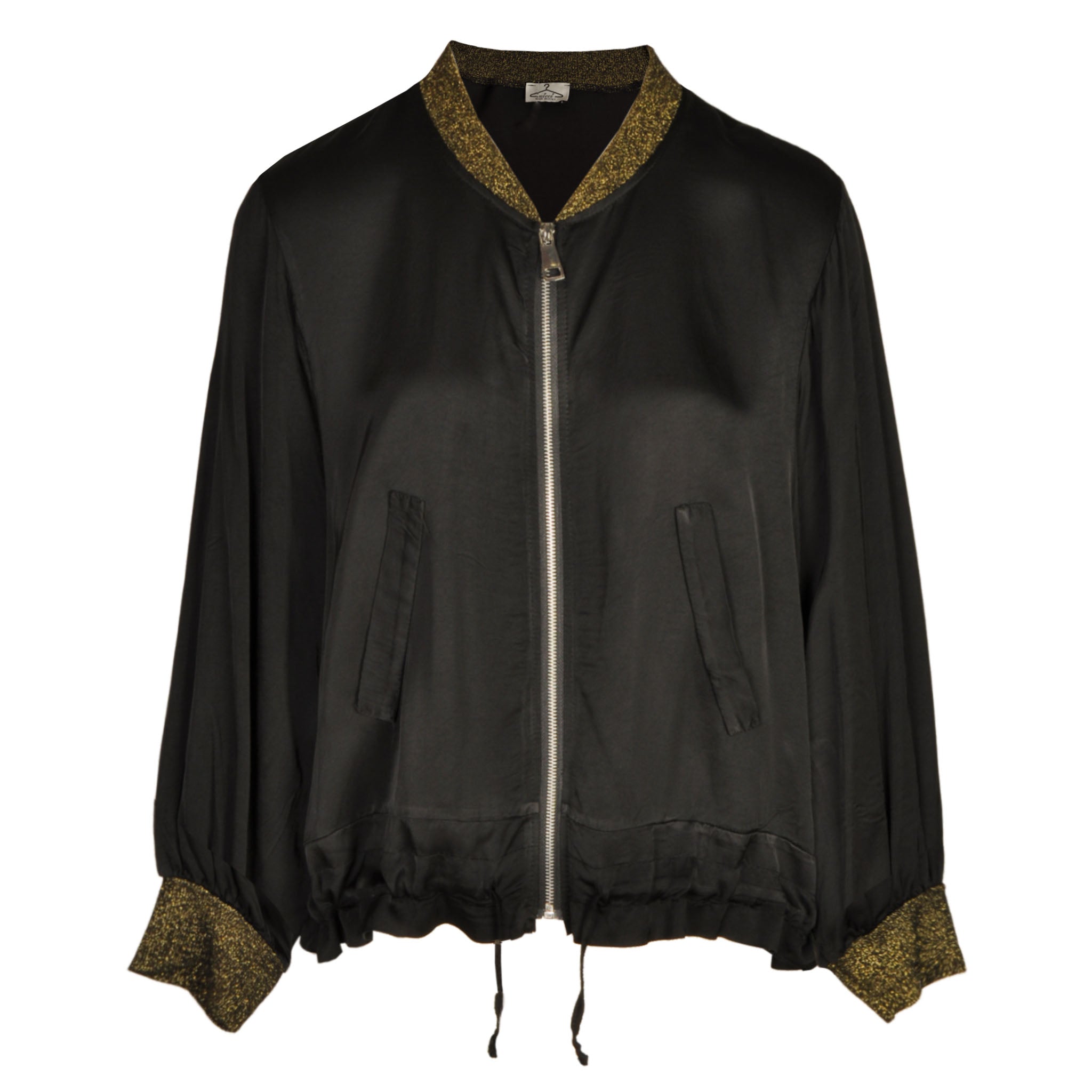 Lurex neckline silky jacket