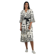 Aztec print tiered dress
