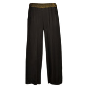 Lurex waistband wide leg pants