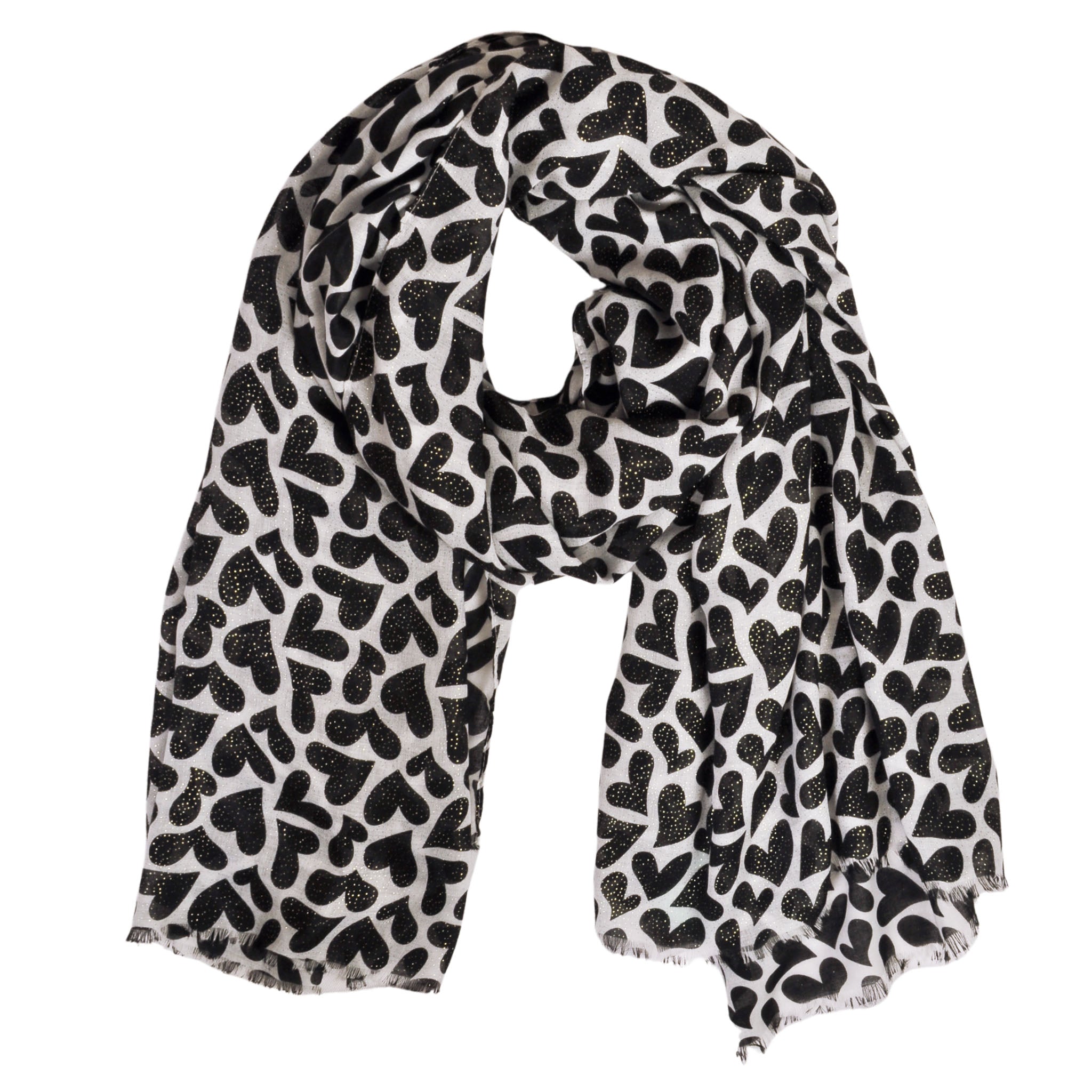 Multi heart glitter scarf