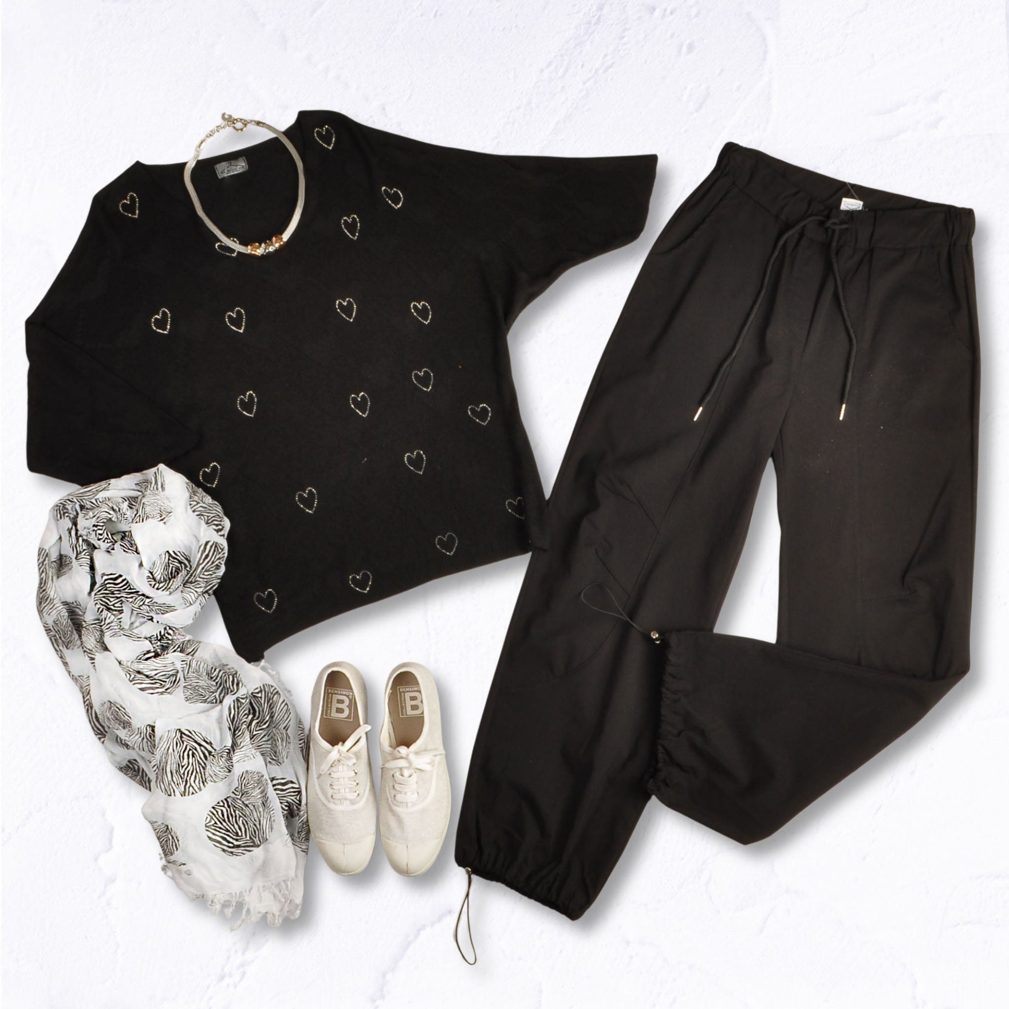 Multi diamante heart top