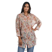 Wild flower print tunic shirt