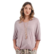 Textured batwing knit top