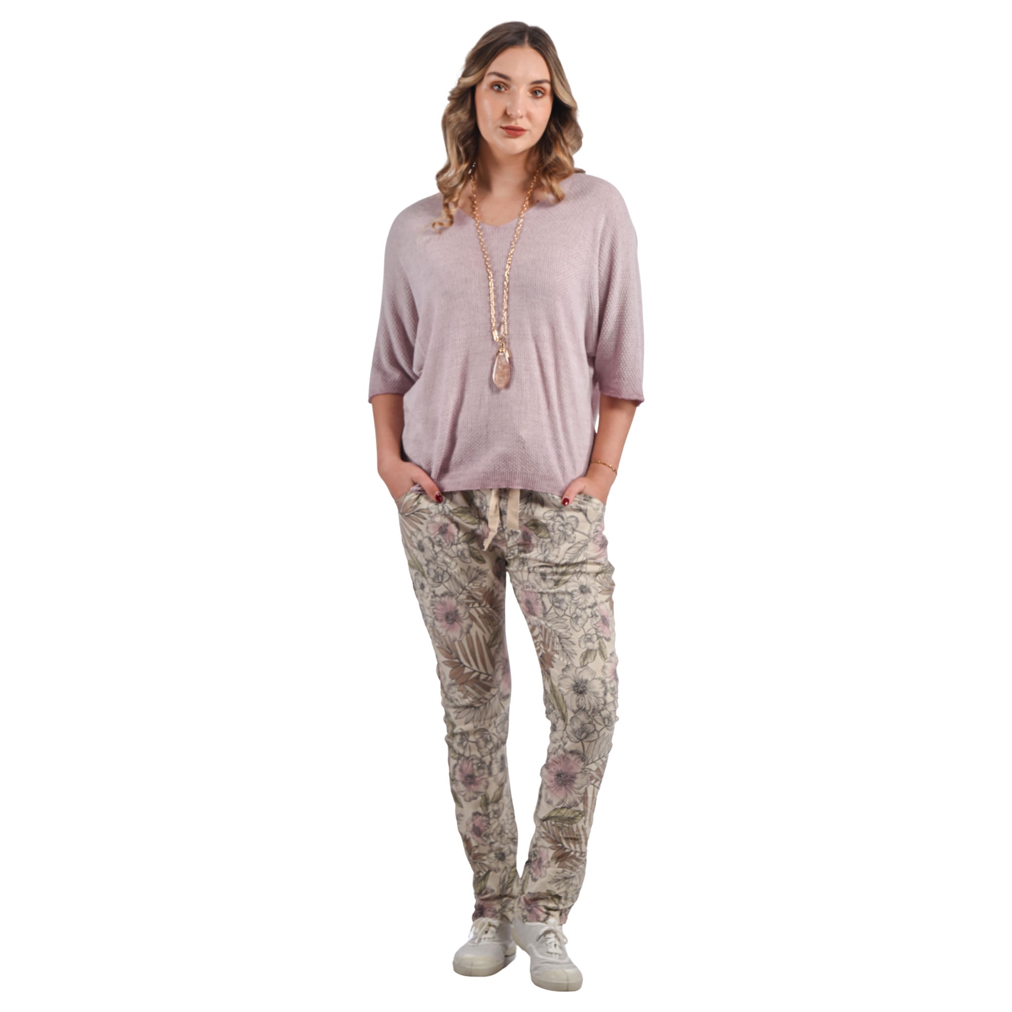 Textured batwing knit top