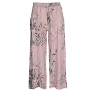 Animal leaf print linen pant