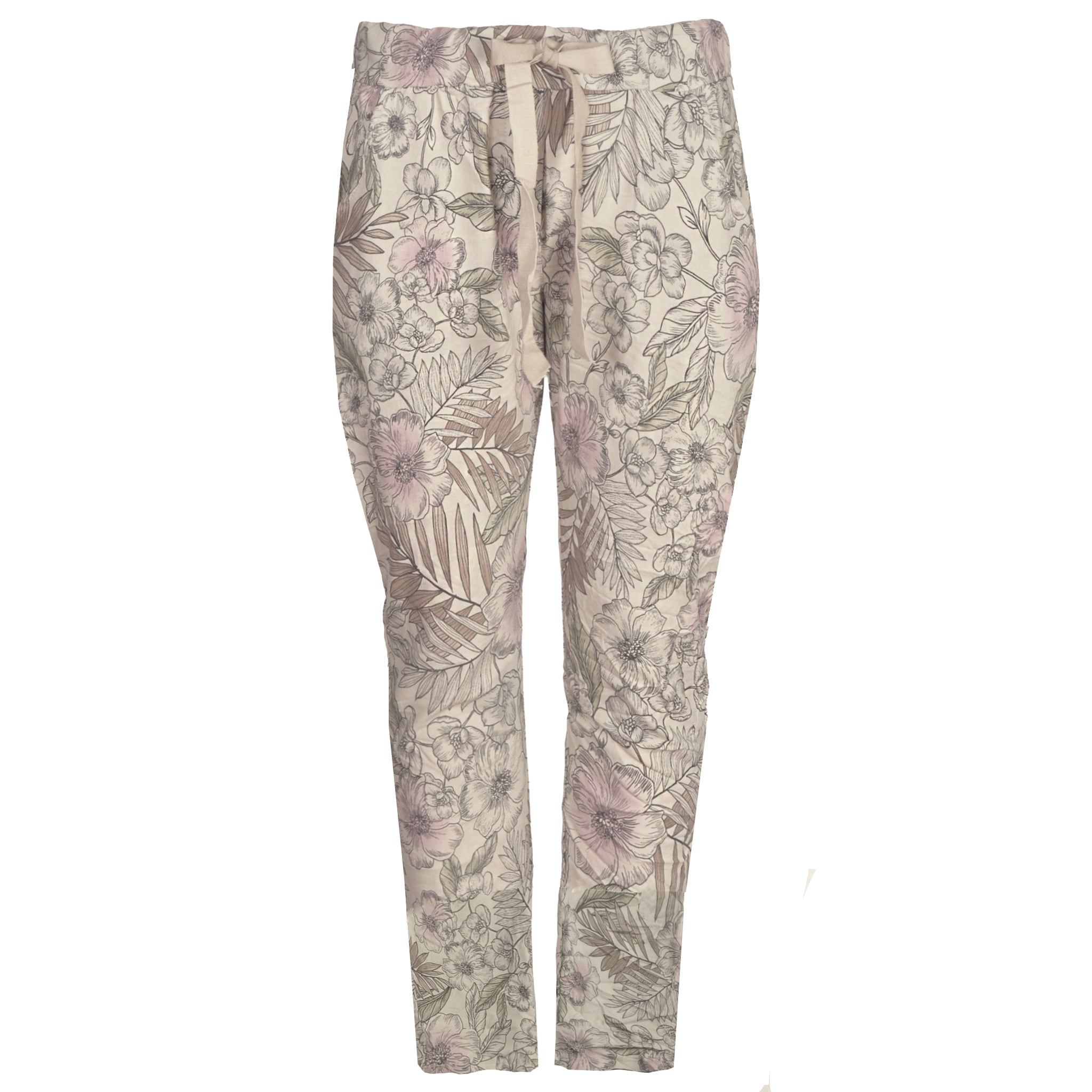 Flower leaf print pant