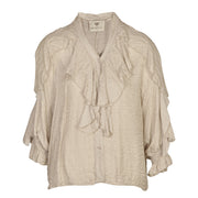 Shimmer frill batwing blouse