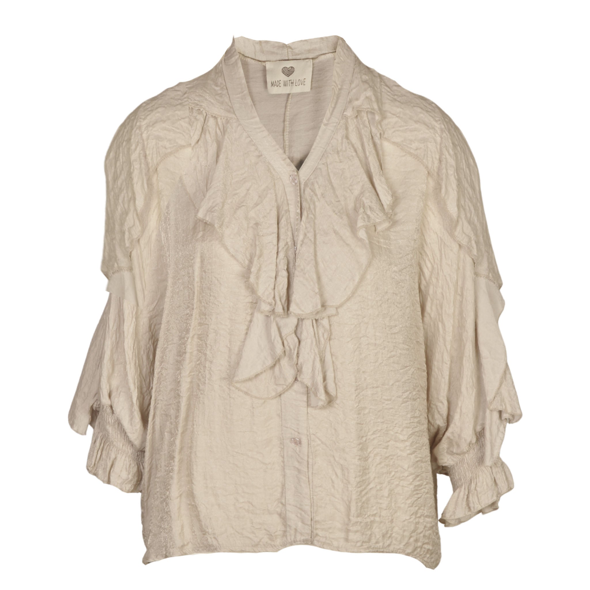 Shimmer frill batwing blouse