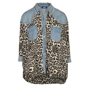 Leopard print denim shirt