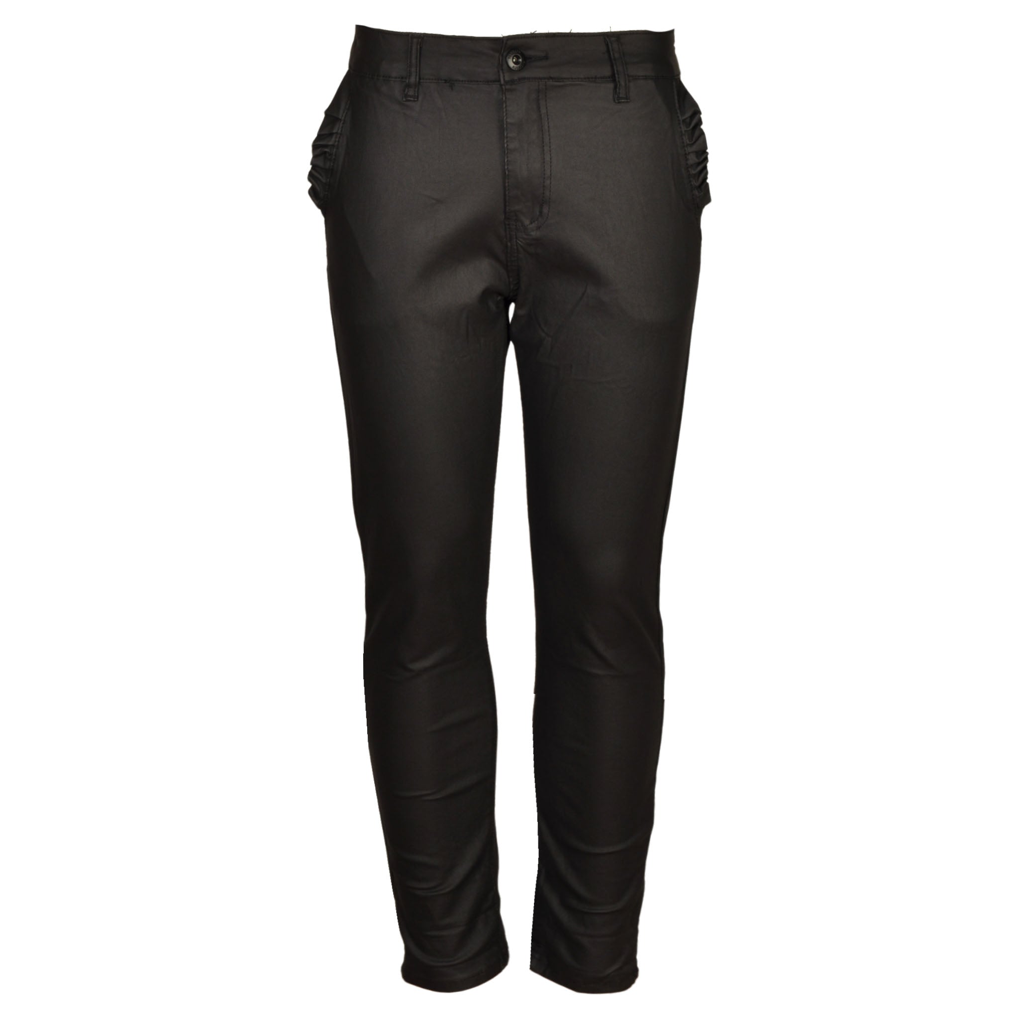 Frill pocked detail coated pants