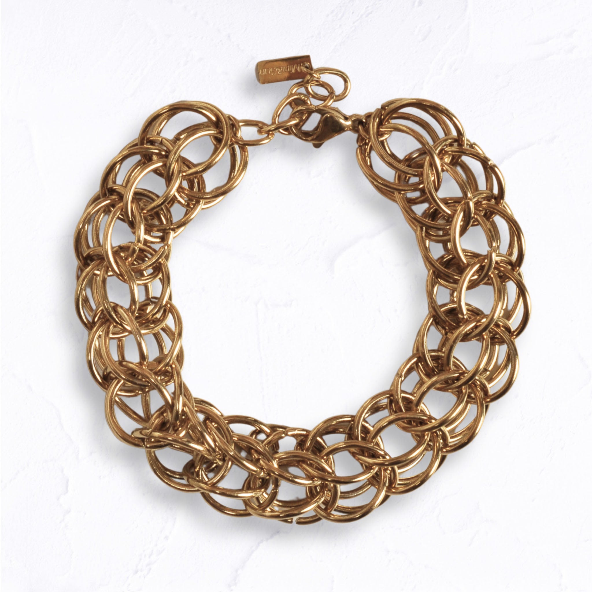 Interlocked stainless steel bracelet