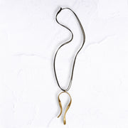 Double string curvy pendant necklace