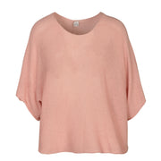 Round neck batwing boxy knit top