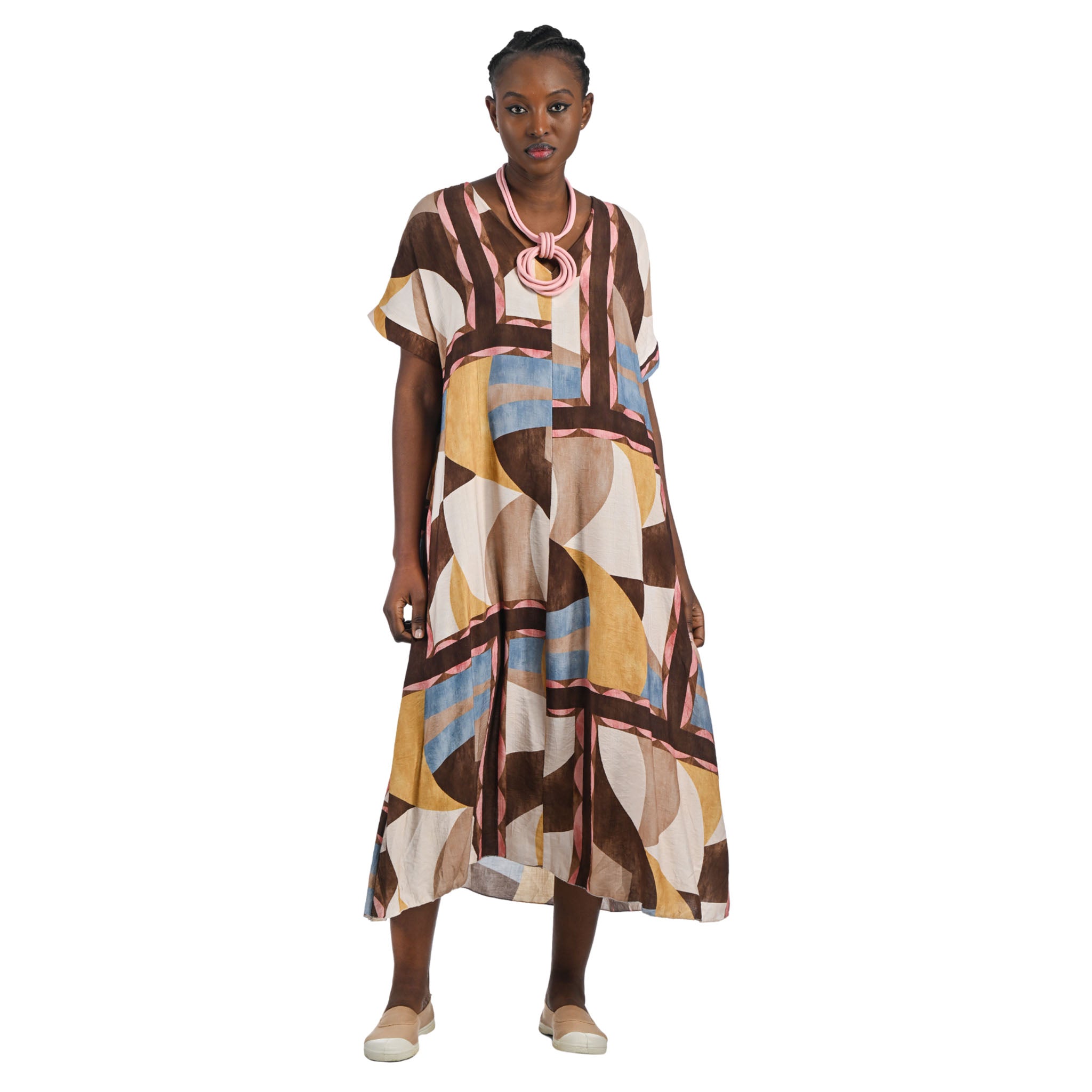 Geometric print maxi dress