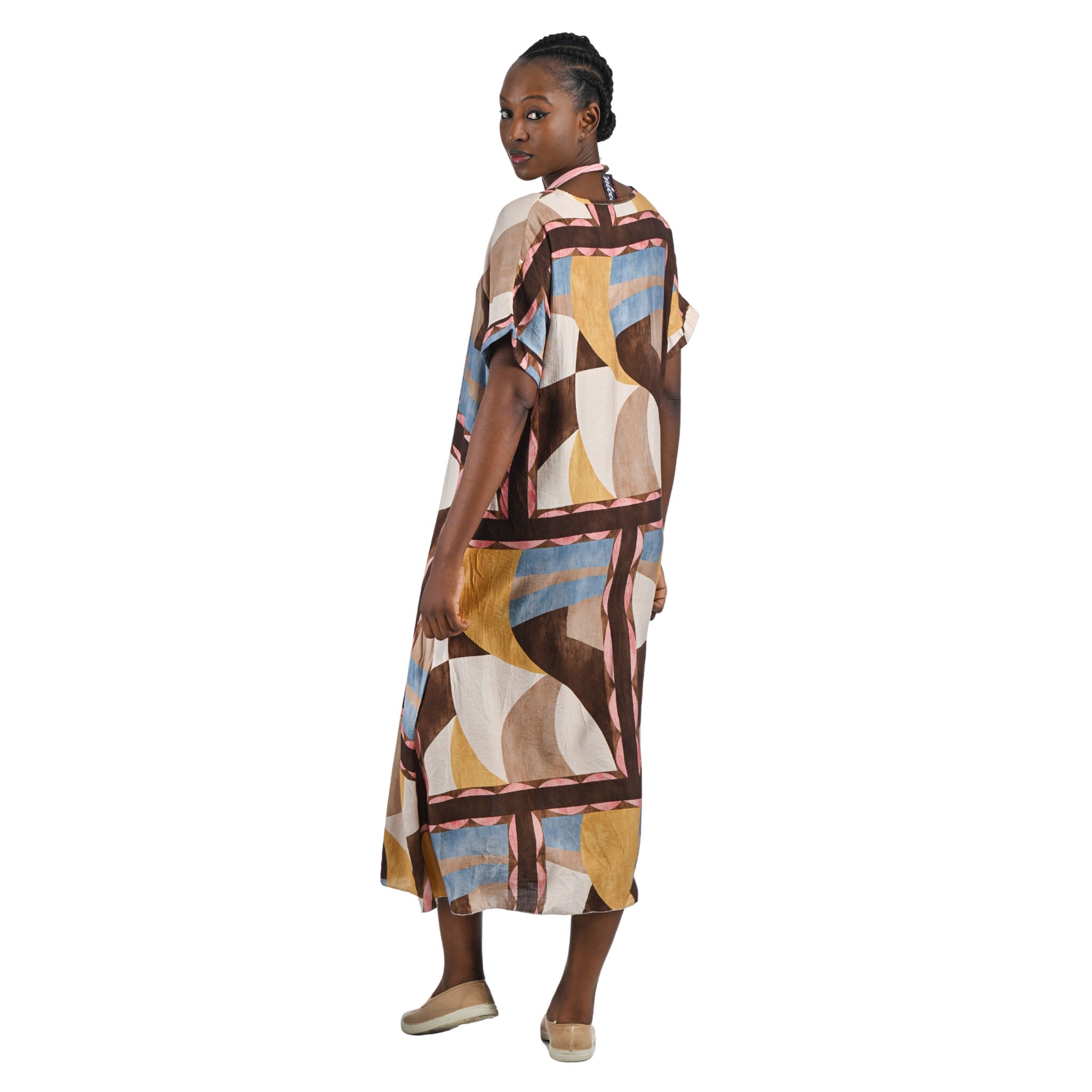 Geometric print maxi dress
