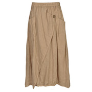 Mock wrap linen skirt