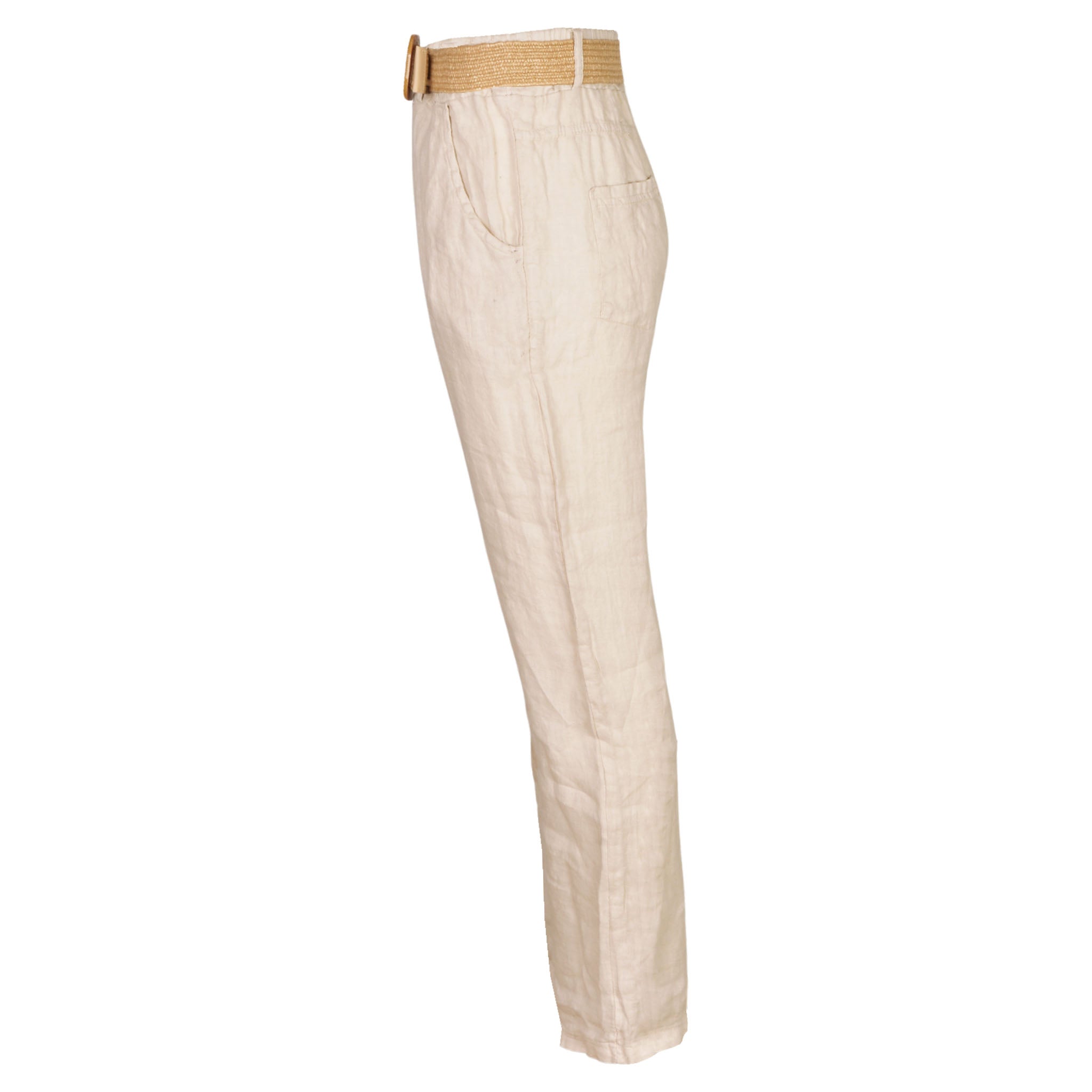 Belted sun heart print linen pant