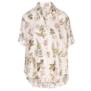 Botanical floral print over sized shirt
