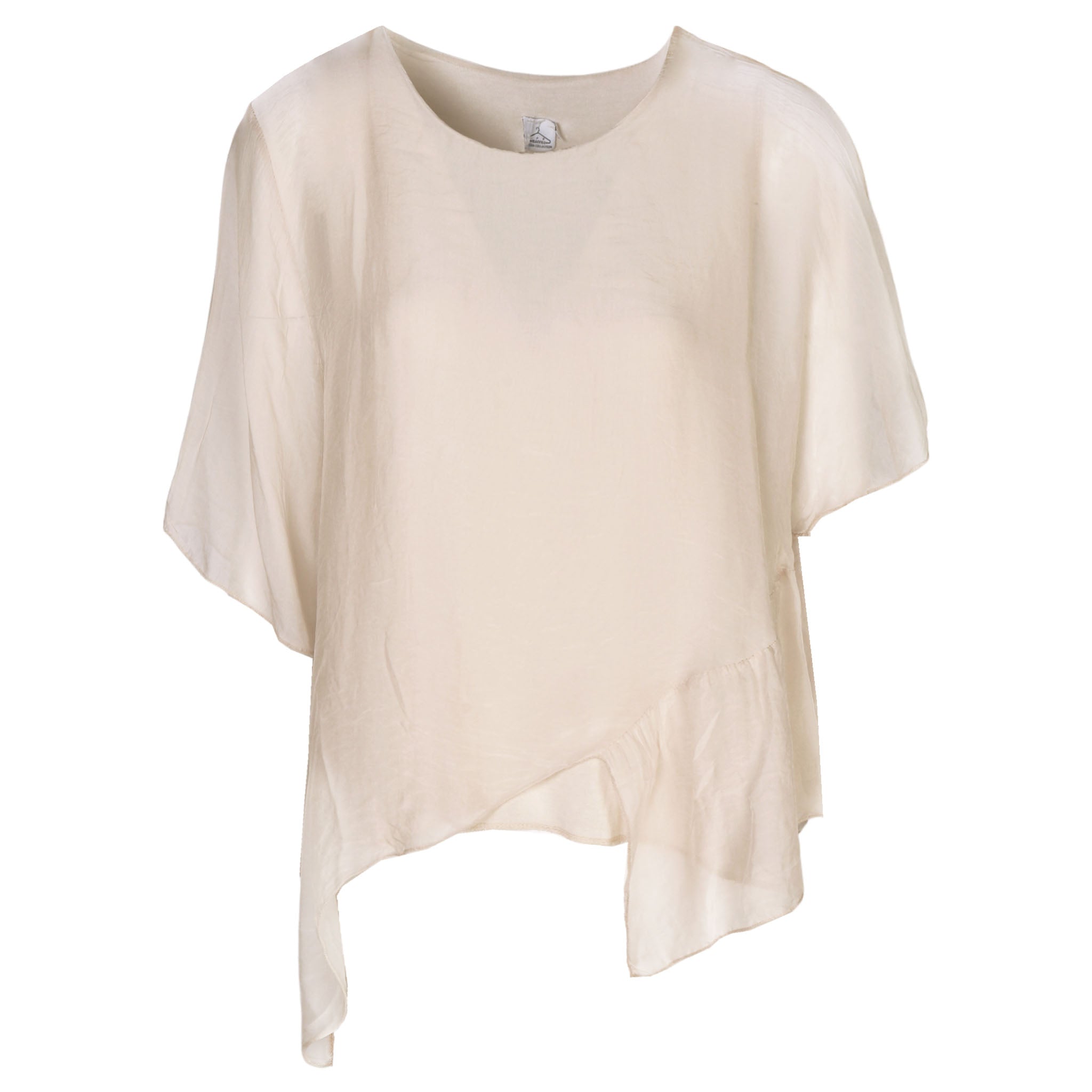 Asymetrical double layered silk top