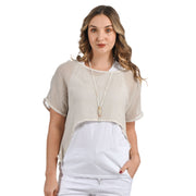 Double layered crop mesh top