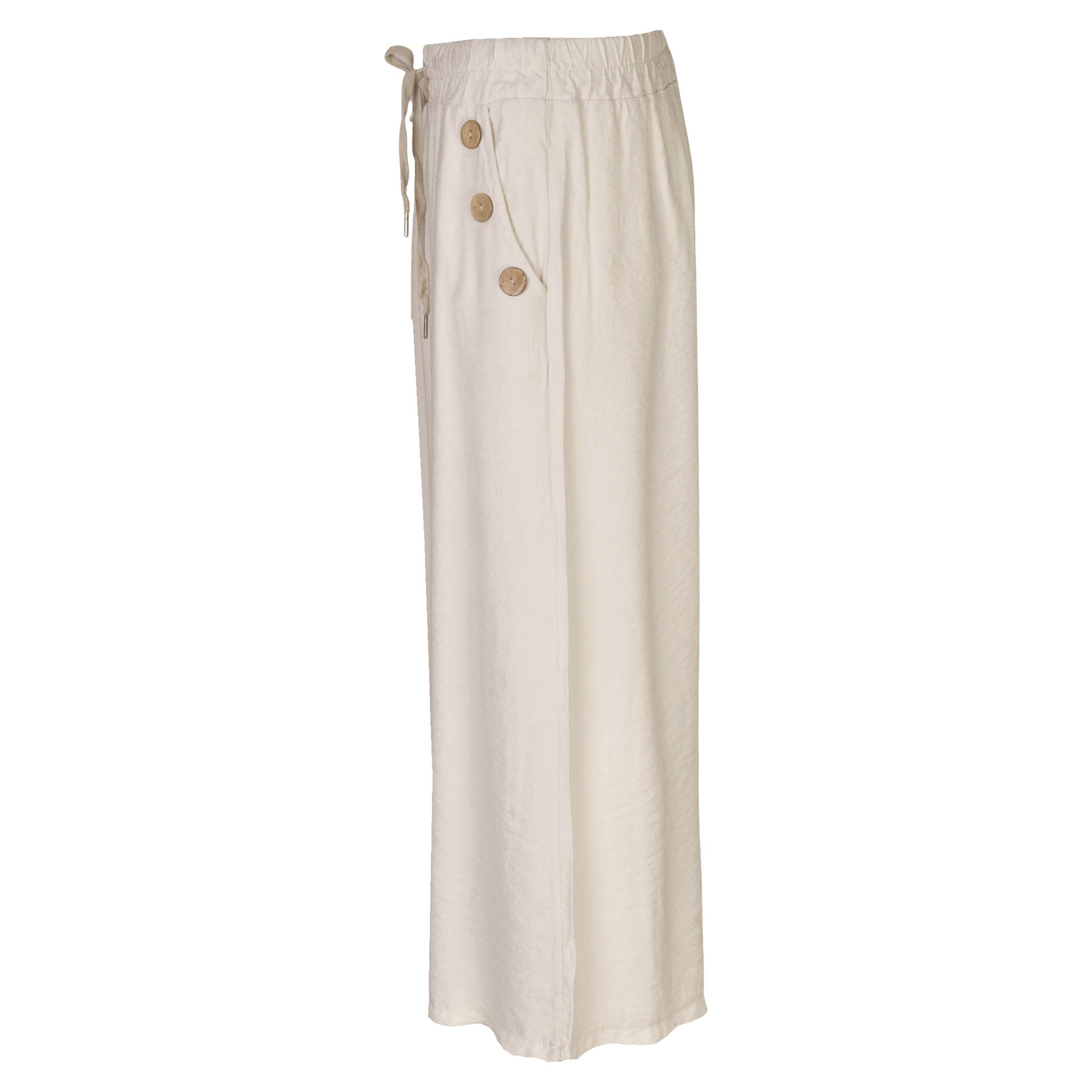 3 Buttons cropped wide leg pant