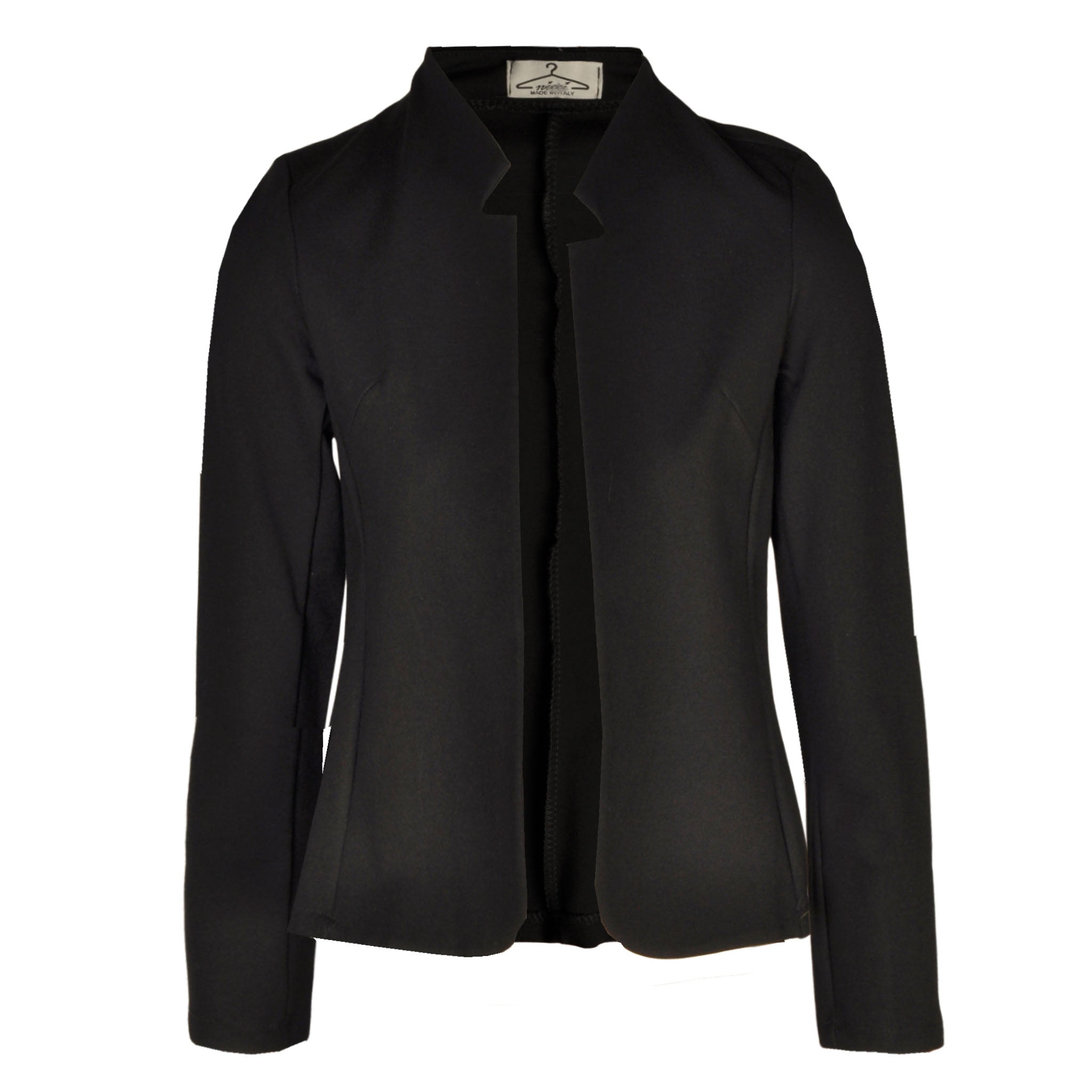 Collarless crop jacket
