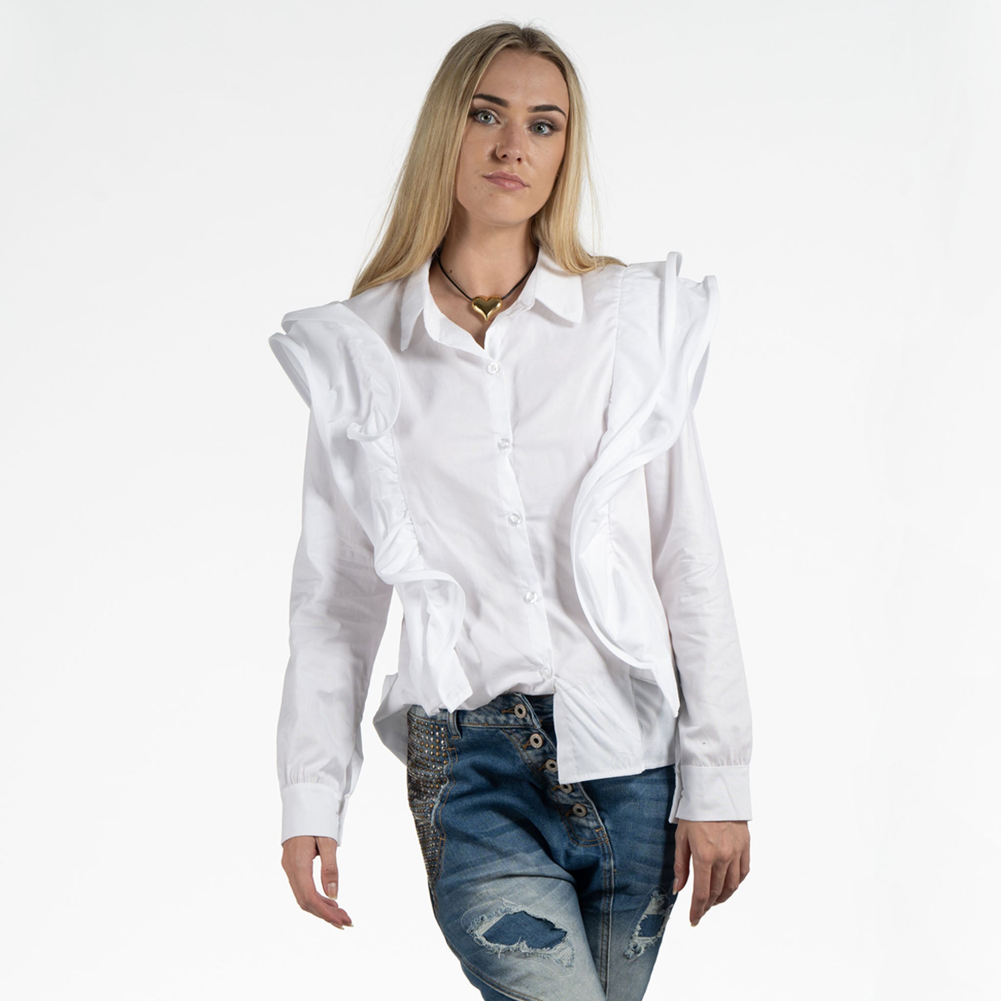 Structured frill shirt