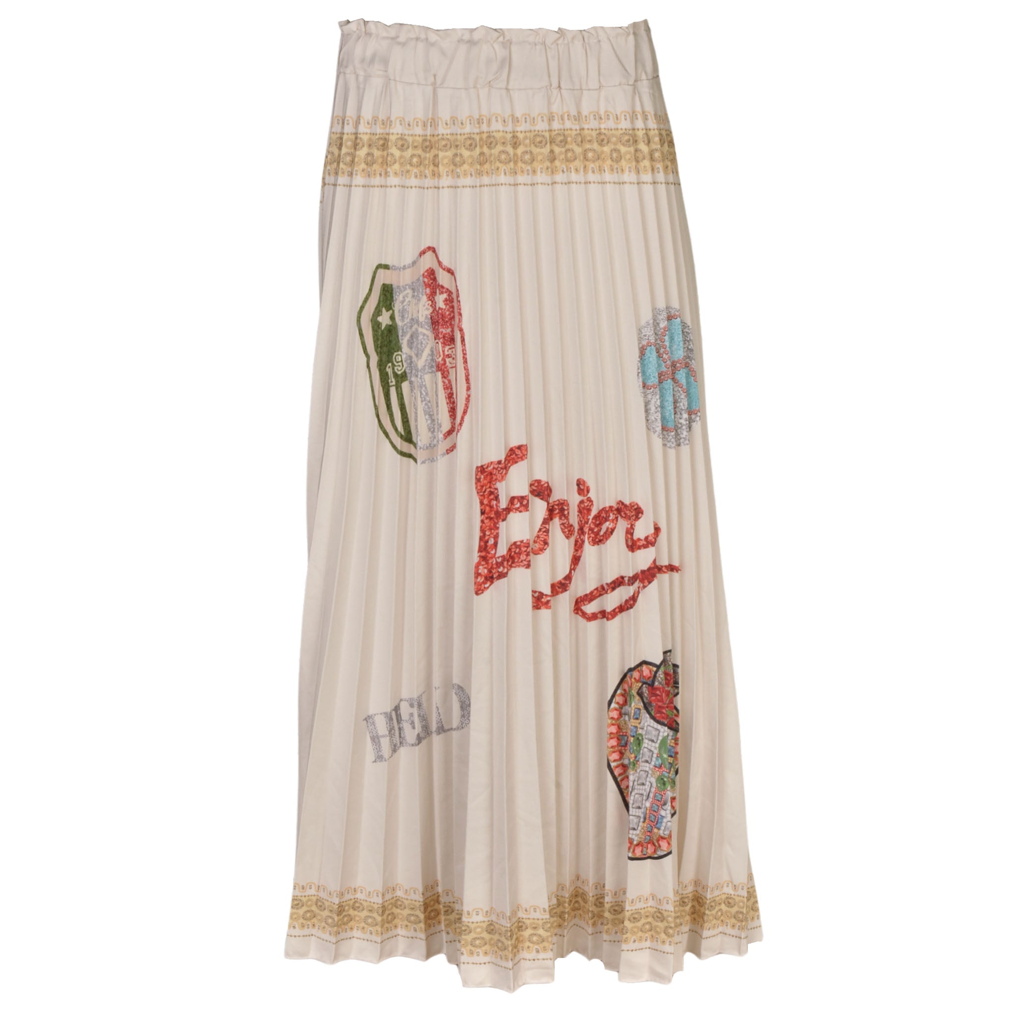 Printed pleat maxi skirt