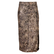 Animal print side slit seq skirt
