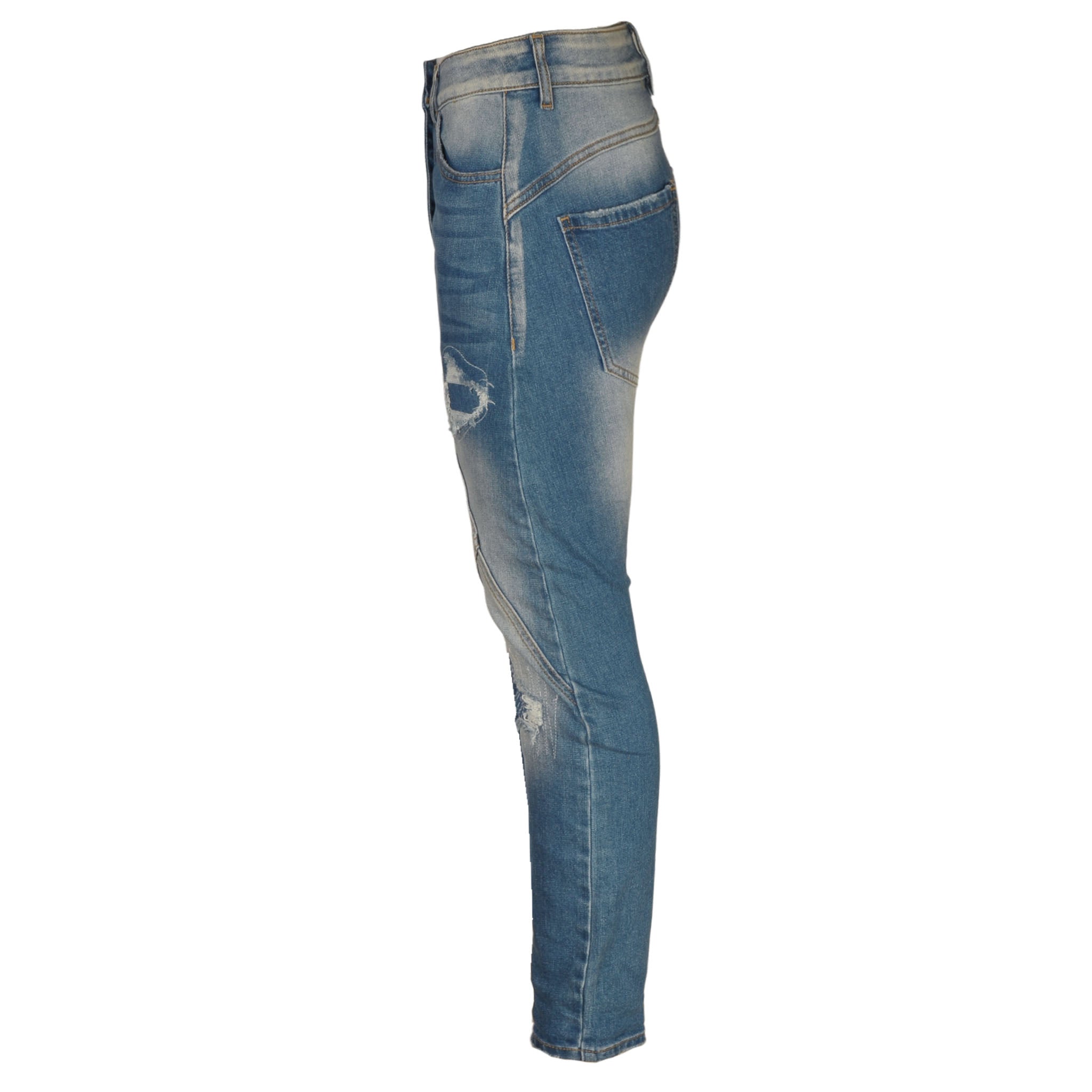 Asymmetrical button studded pocket harem