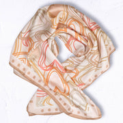 Multi heart print silky scarf