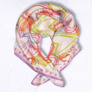 Multi heart print silky scarf