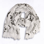 Awesome love print bamboo scarf