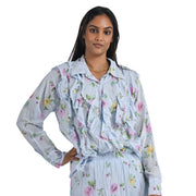 Floral print frill shirt