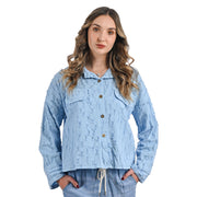 Torn denim style jacket