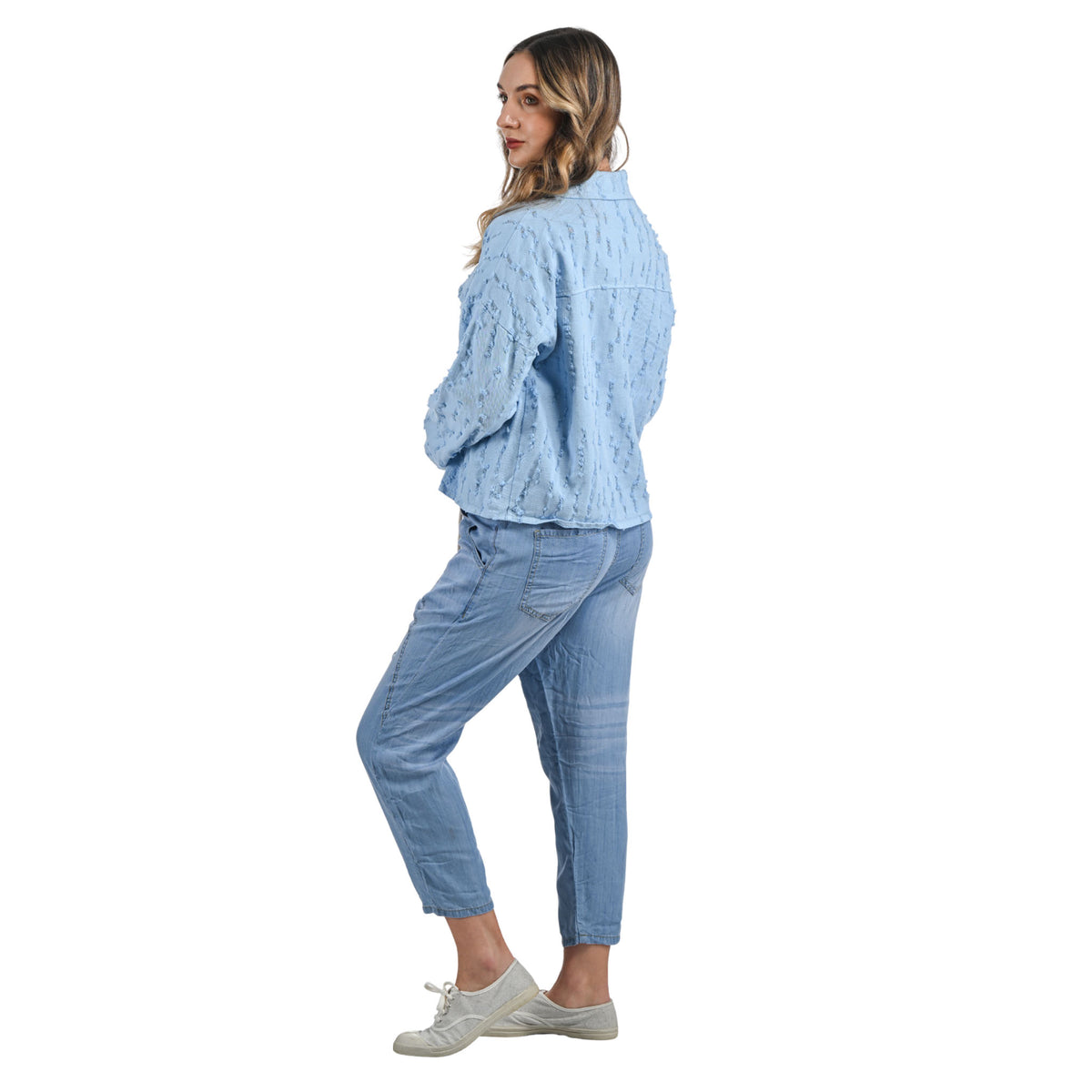 Torn denim style jacket