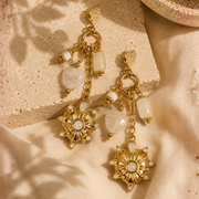 Smokey heart stone earrings