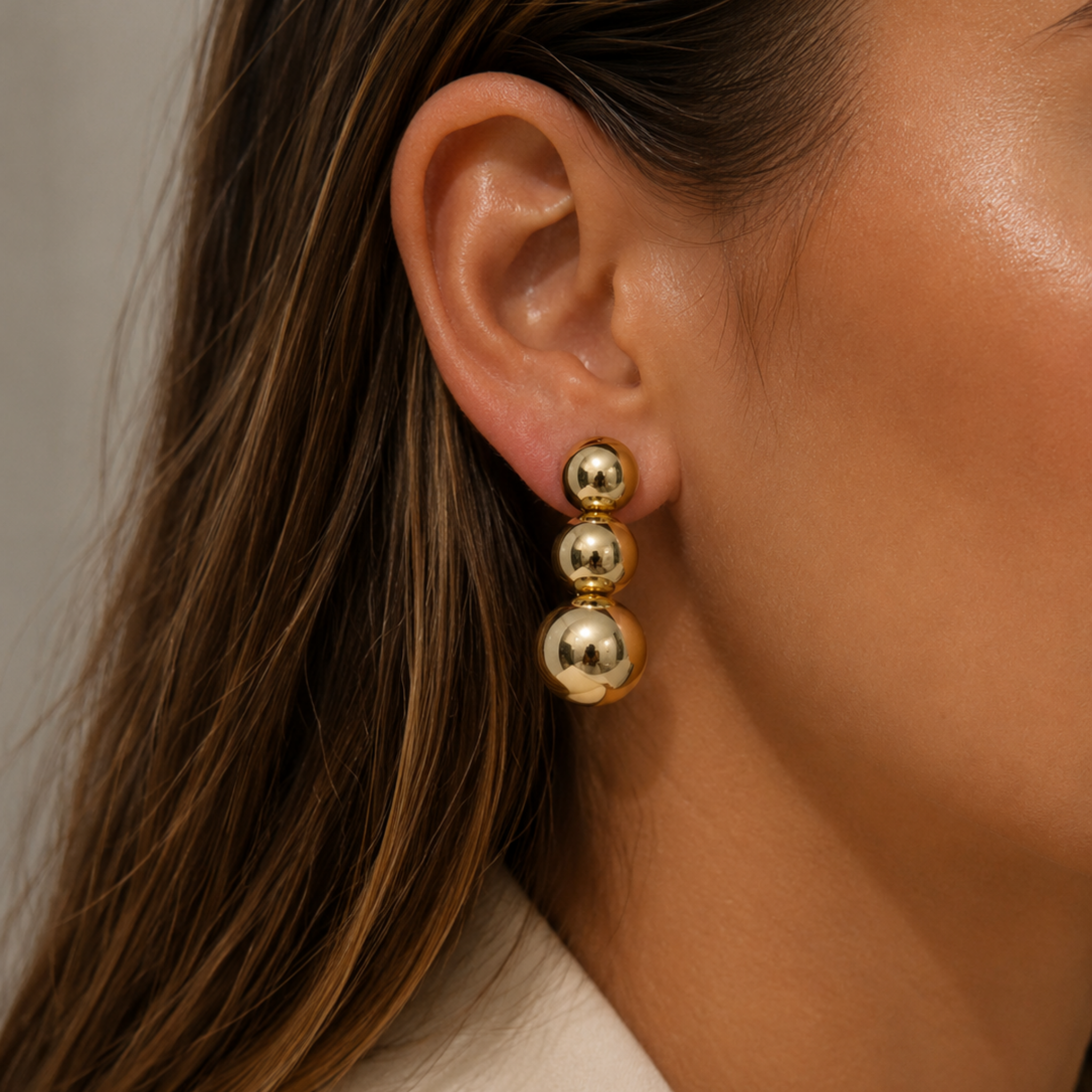 Tripple ball stainless steel earrings