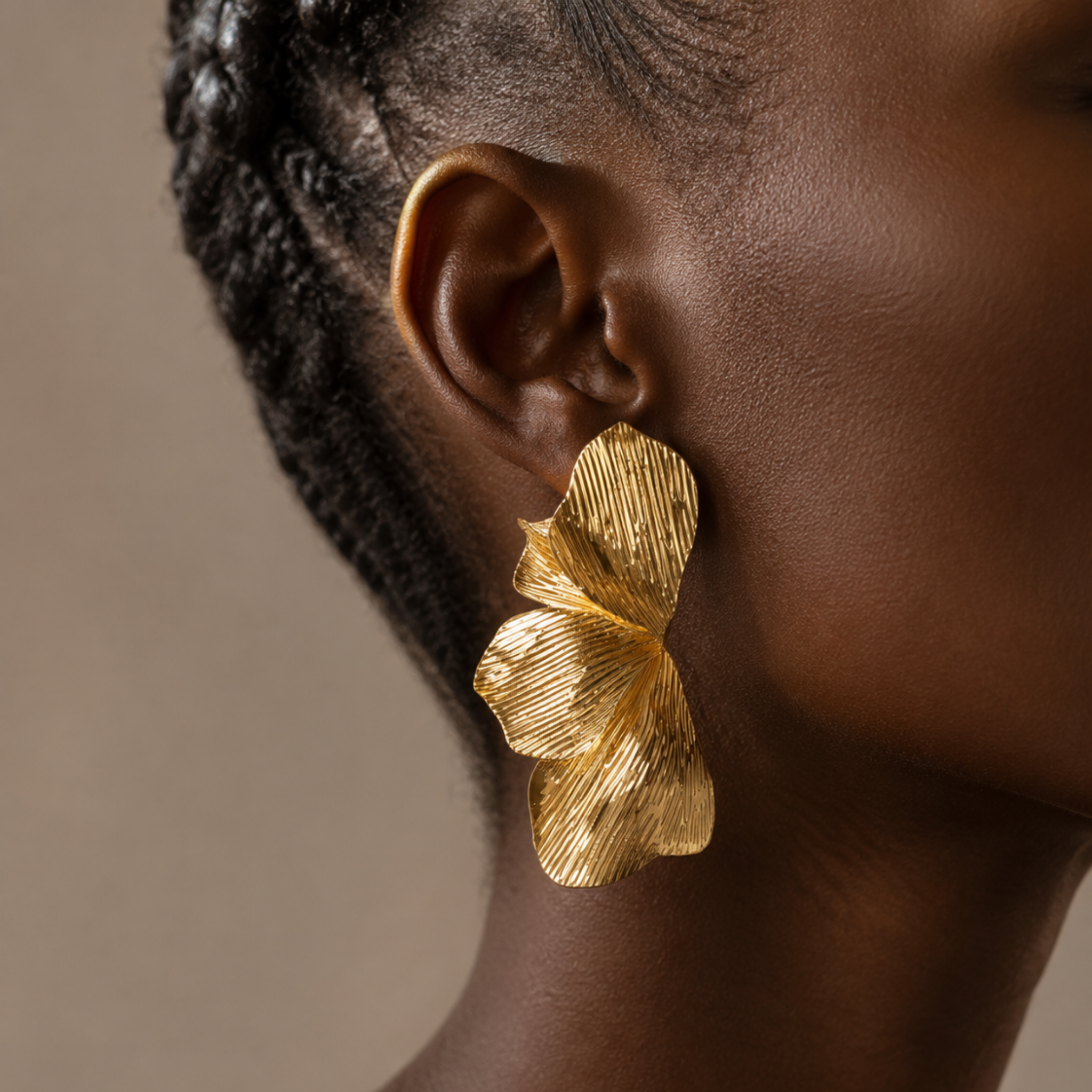 Texured petal earrings